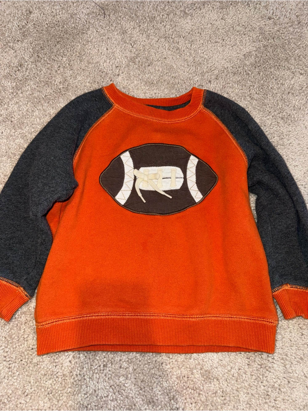 Gymboree Orange and Gray Football Sweatshirt